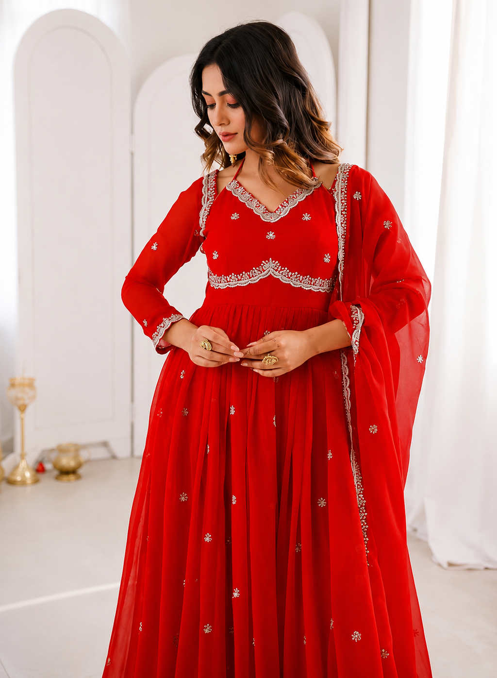 Red gown